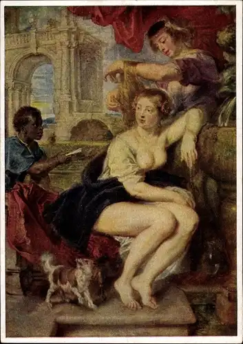 Künstler Ak Rubens, P. P., Bathseba am Springbrunnen