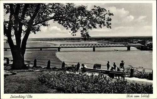 Ak Lauenburg an der Elbe, Panorama v. Schloss gesehen