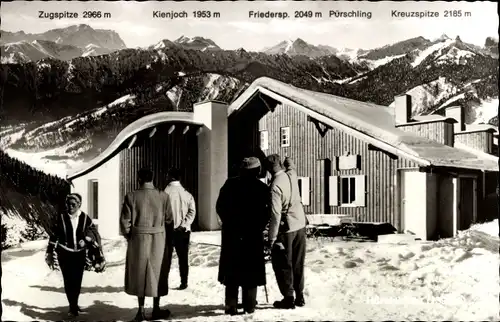 Ak Bad Kohlgrub in Oberbayern, Hörnlehütte, Zugspitze, Ammergauer Alpen