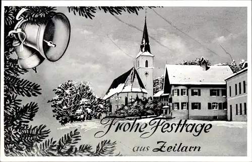 Ak Zeilarn in Niederbayern, Frohe Festtage, Winter, Frohe Festtage
