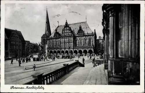 Ak Hansestadt Bremen, Marktplatz