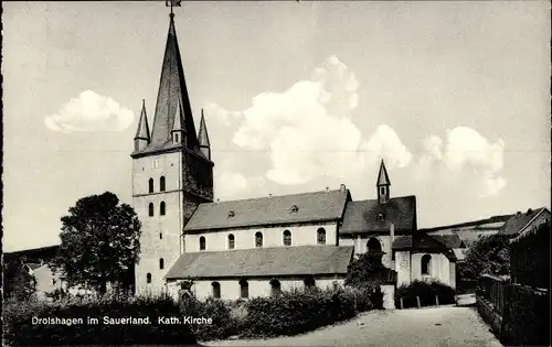 Ak Drolshagen im Sauerland, Kath. Kirche