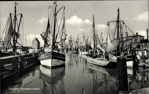 Ak Husum in Nordfriesland, Fischerei Hafen