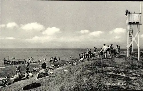 Ak Husum in Nordfriesland, Freibad