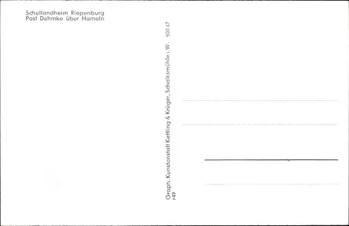 Ak Hameln an der Weser Niedersachsen, Schullandheim Riepenburg