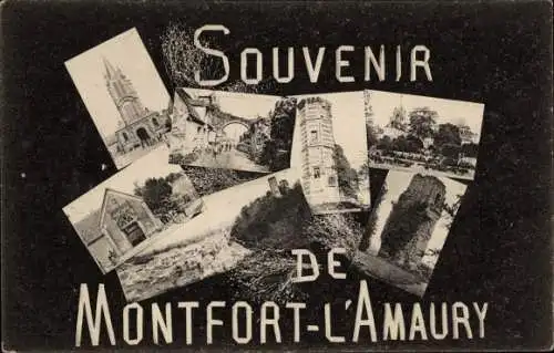 Ak Montfort l'Amaury Yvelines, Ortsansichten, Kirche, Turm