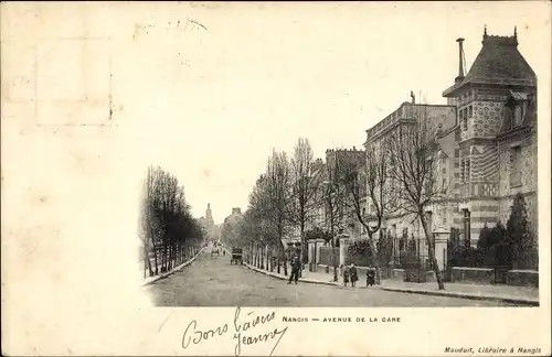 Ak Nangis Seine et Marne, Avenue de la Gare