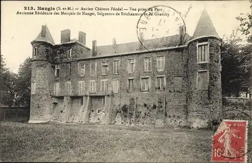 Ak Nangis Seine et Marne, Ancien Chateau Feodal, Vue prise du Parc