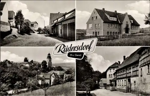 Ak Rüdersdorf Kraftsdorf in Thüringen, Straßenpartie, Panorama, Wohnsiedlung