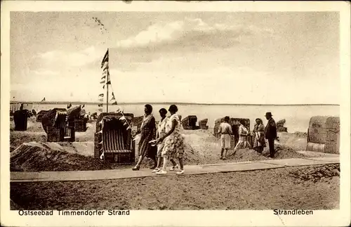 Ak Ostseebad Timmendorfer Strand, Strandleben