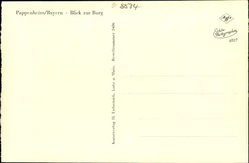 Ak Pappenheim im Altmühltal Mittelfranken, Gesamtansicht, Burg