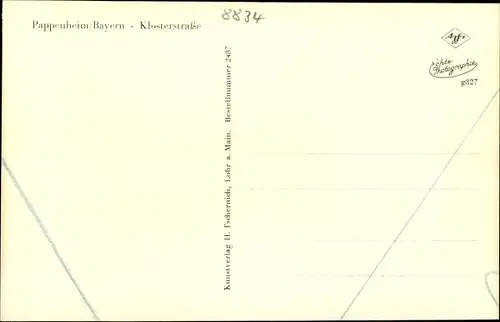 Ak Pappenheim im Altmühltal Mittelfranken, Klosterstraße