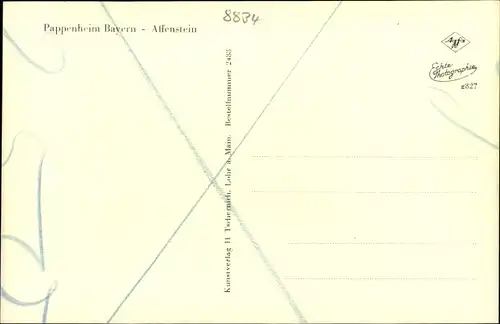Ak Pappenheim im Altmühltal Mittelfranken, Affenstein
