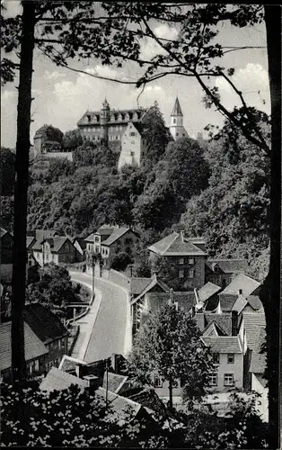 Ak Schönberg Bensheim an der Bergstraße, Panorama, Teilansicht, Schloss