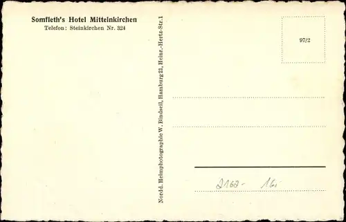 Ak Mittelnkirchen im Alten Land, Somfleths Hotel Mittelnkirchen