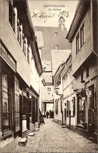 Ak Aschersleben Anhalt, Gasse Gr. Halken