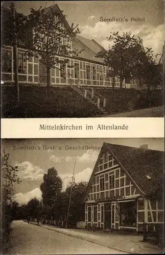 Ak Mittelnkirchen im Alten Land, Somfleths Hotel