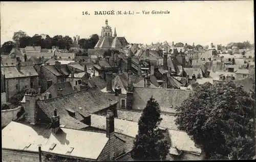 Ak Baugé Maine et Loire, Vue Generale