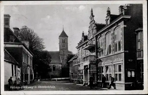 Ak Velsen Nordholland Niederlande, Kerkweg, Gemeentehuis