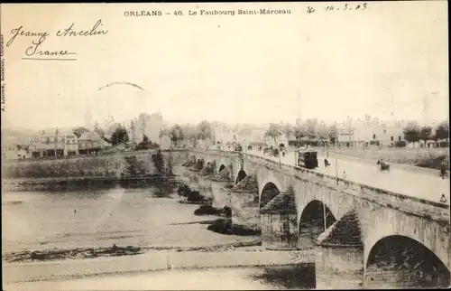 Ak Orléans Loiret, Le Faubourg Saint Marceau