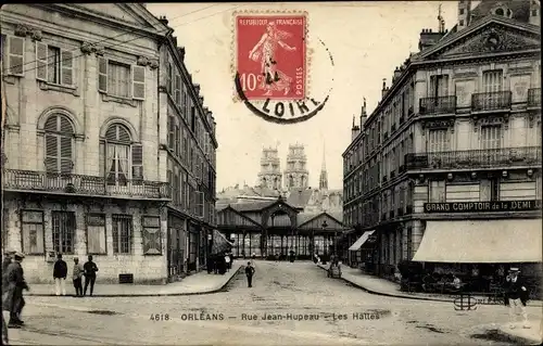 Ak Orléans Loiret, Rue Jean Hupeau, Les Halles