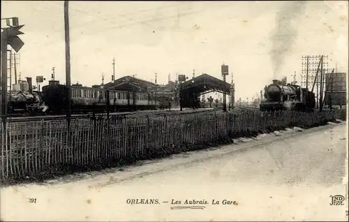 Ak Orléans Loiret, La Gare, Les Aubrais