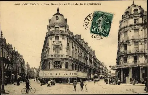 Ak Orléans Loiret, Rue Bannier, Rue de la Republique