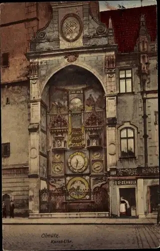 Ak Olomouc Olmütz Stadt, Kunst Uhr