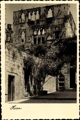 Ak Hvar Kroatien, Stadtpartie, Mauer