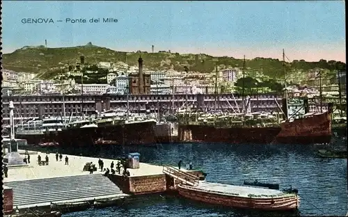 Ak Genova Genua Liguria, Ponte dei Mille