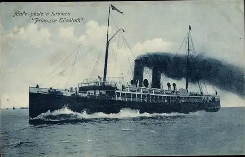 Ak Paquebot Princesse Elisabeth, Fährschiff, Malle poste à turbines