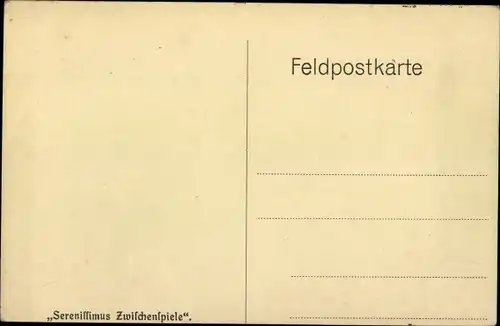 Ak Serenissimus Zwischenspiele, Schauspieler auf der Bühne, Theater