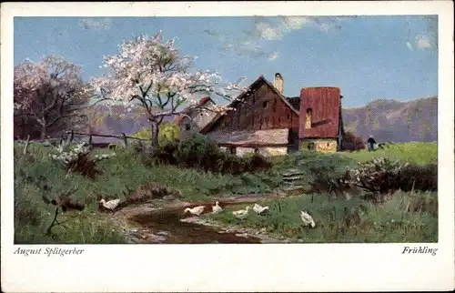 Künstler Ak Splitgerber, A., Frühling, Landschaft