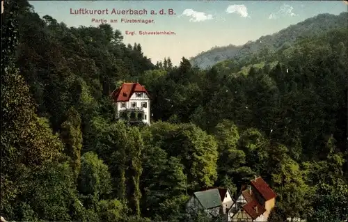 Ak Auerbach Bensheim an der Bergstraße, Partie am Fürstenlager, Schwesternheim
