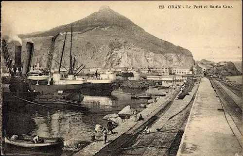 Ak Oran Algerien, Le Port, Santa Cruz, Dampfschiffe