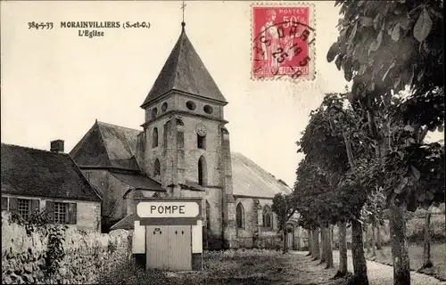 Ak Morainvilliers Yvelines, L'Eglise