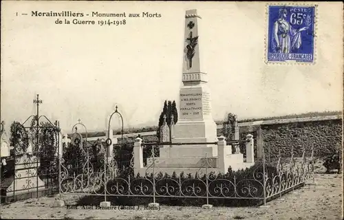 Ak Morainvilliers Yvelines, Monument aux Morts de la Guerre 1914-1918