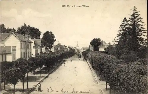 Ak Melun Seine et Marne, Avenue Thiers