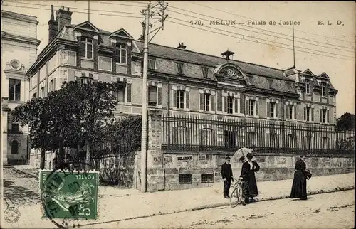 Ak Melun Seine et Marne, Palais de Justice