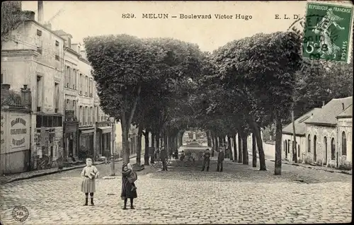 Ak Melun Seine et Marne, Boulevard Victor Hugo