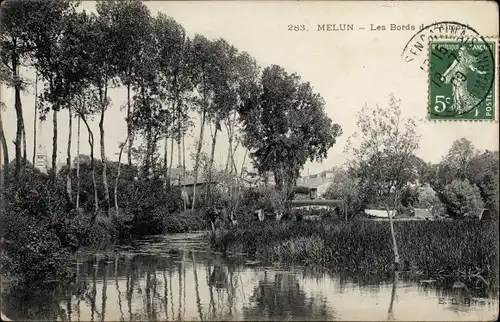 Ak Melun Seine et Marne, Les Bords de l'Almont