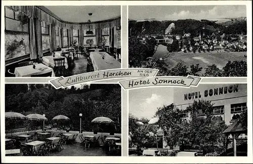 Ak Herchen Windeck an der Sieg, Gesamtansicht, Hotel Sonneneck