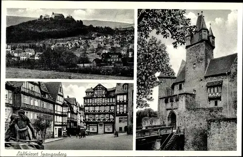 Ak Spangenberg, Blick auf den Ort, Straße, Schloss