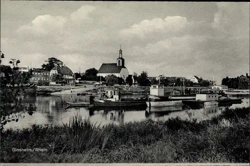 Ak Ginsheim Gustavsburg am Rhein, Gesamtansicht
