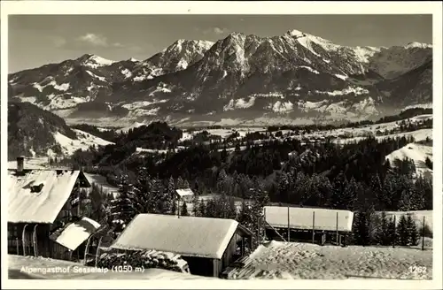 Ak Tiefenbach Oberstdorf im Oberallgäu, Alpengasthof Sesselalp, Winter