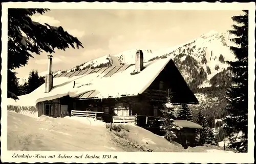 Ak Gunzesried Blaichach im Allgäu, Edenhofer Haus, Sederer, Stuiben, Winter