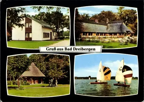 Ak Dreibergen Bad Zwischenahn in Oldenburg, Ammerländer Gaststätte, Gästehaus Seerose, Segelboote