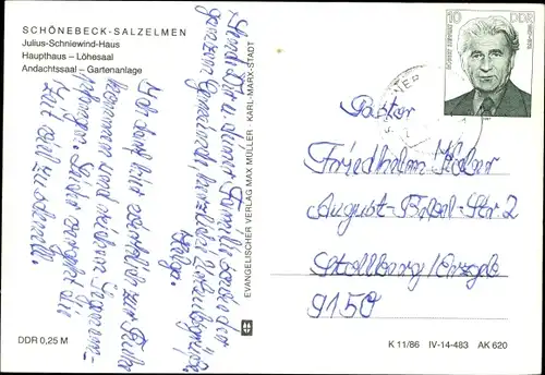 Ak Bad Salzelmen Schönebeck, Julius Schniewind Haus, Andachtsraum