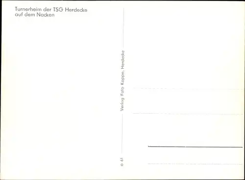 Ak Herdecke an der Ruhr, Turnerheim TSG auf dem Nacken