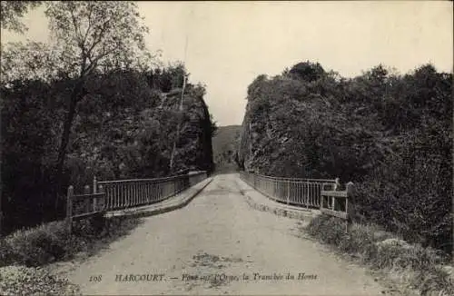 Ak Harcourt Calvados, Pont sur l'Orne, La Tranchee du Home